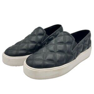 Steve Madden Black Legacy Quilted Slip-On Sneakers Womens 8M Comfort